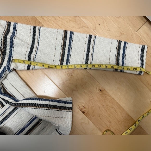 SUNDANCE Womens Baja Hoodie Stripe Pullover Size M Beach Coastal Vacation Resort - Picture 9 of 9